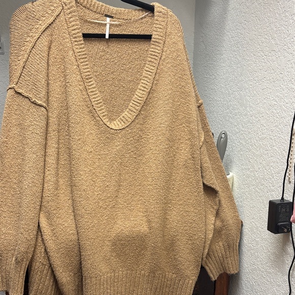 Free People Sweaters - Free People Camel V-Neck Sweater